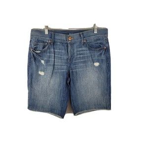 NWT Ann Taylor Loft  Size 28 distressed denim cut off shorts Medium wash